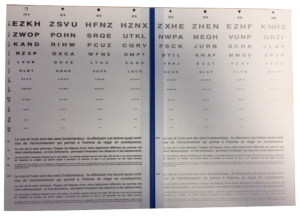 Echelle des contrastes en vision de près