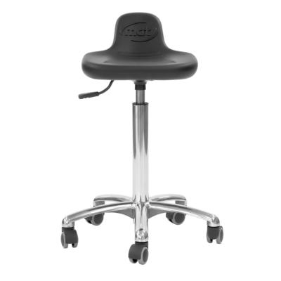 Tabouret noir à roulettes